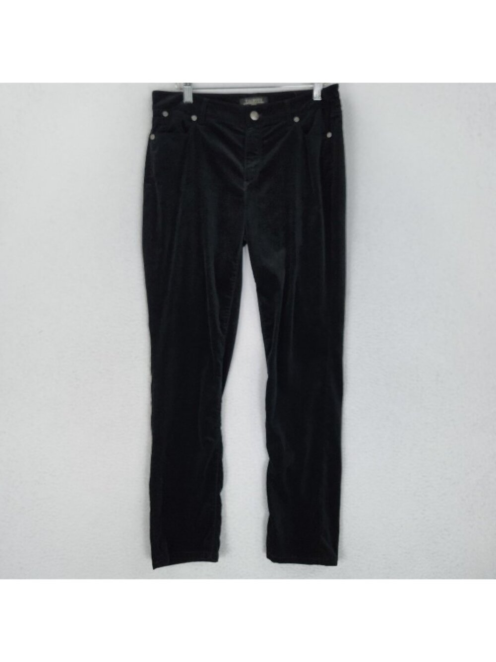 Talbots Pants Womens 6P Black Flawless Five Pocket Velvet Straight Leg Casual